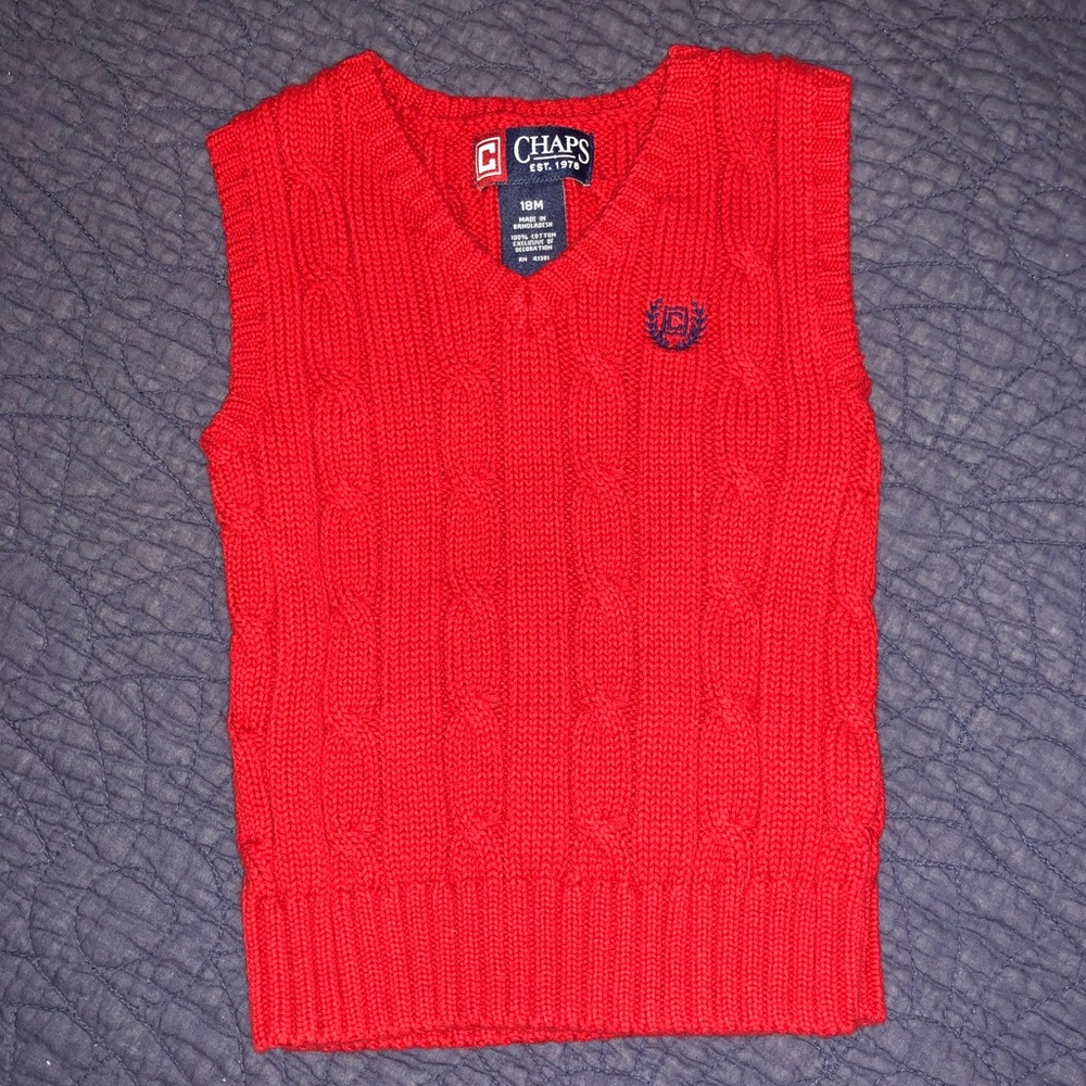 Chaps baby cable sweater Sz. 18M, red